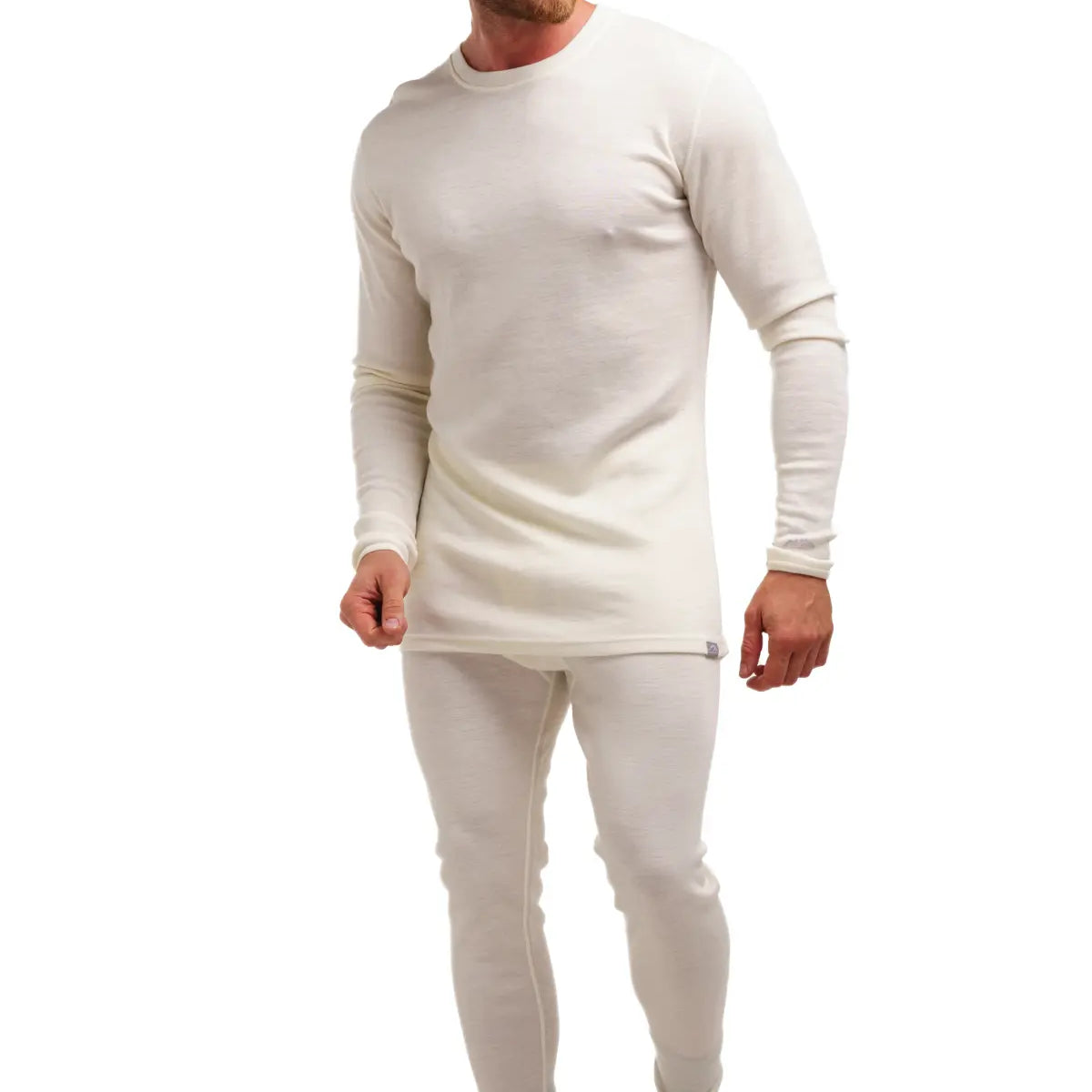 Men s Merino Wool Base Layer Thermal Set White Wool underwear MerinoTech CA