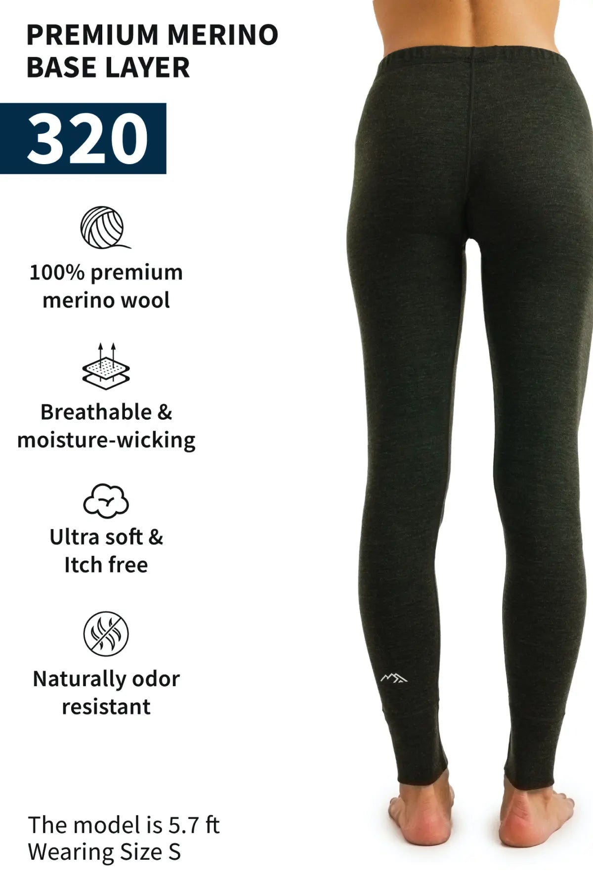 100% Merino Wool Sheep Run Women's Thermal Midweight Underwear Top and  Bottom Base Layer Set