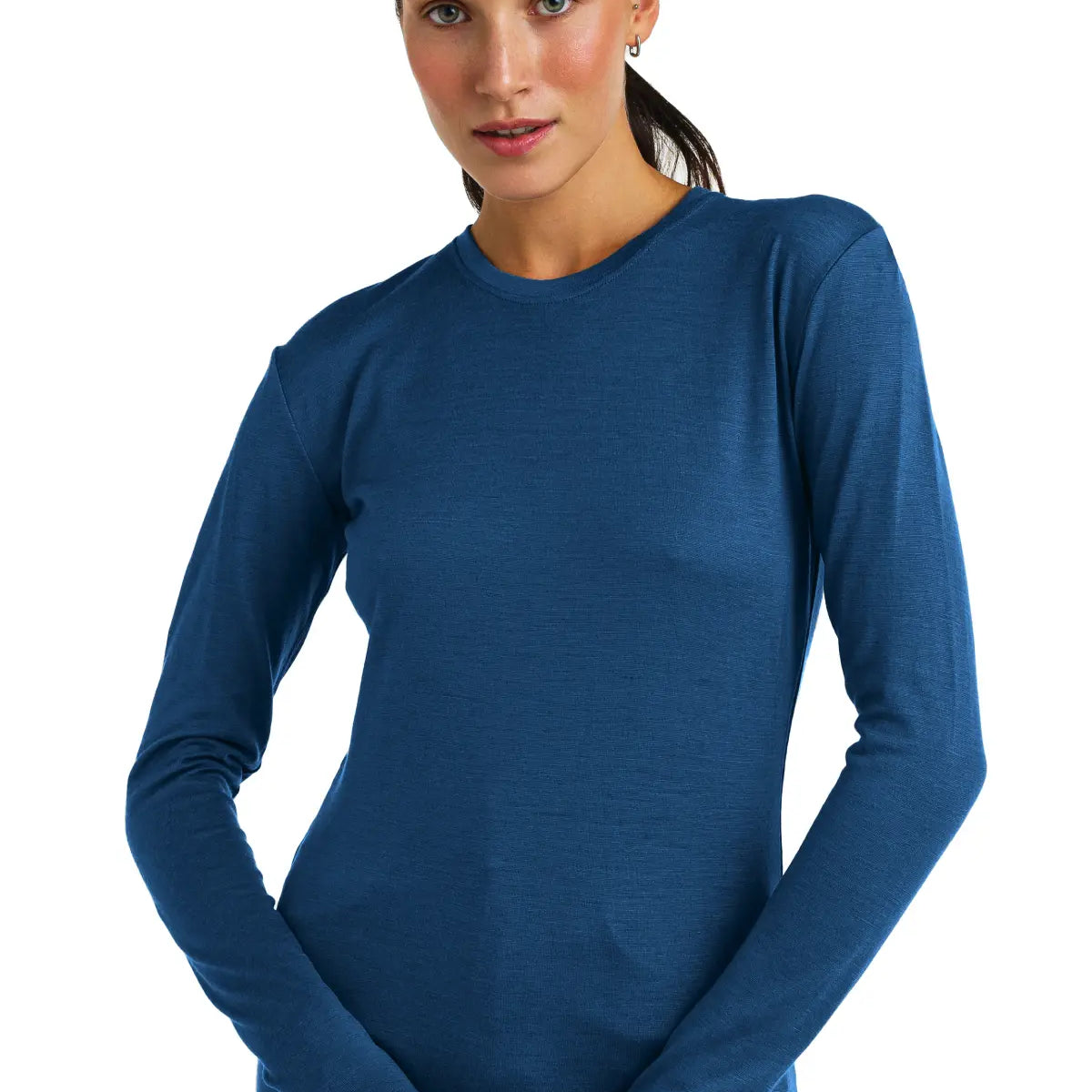 Merino Wool Long Sleeve (Denim Blue) Thermal Base Layer Underwear ...