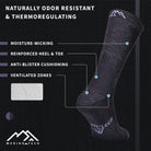 Merino Wool Wool Hiking Socks - (Pack of 3) Charcoal