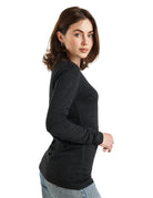 Merino Wool Long Sleeve  Heathered Black