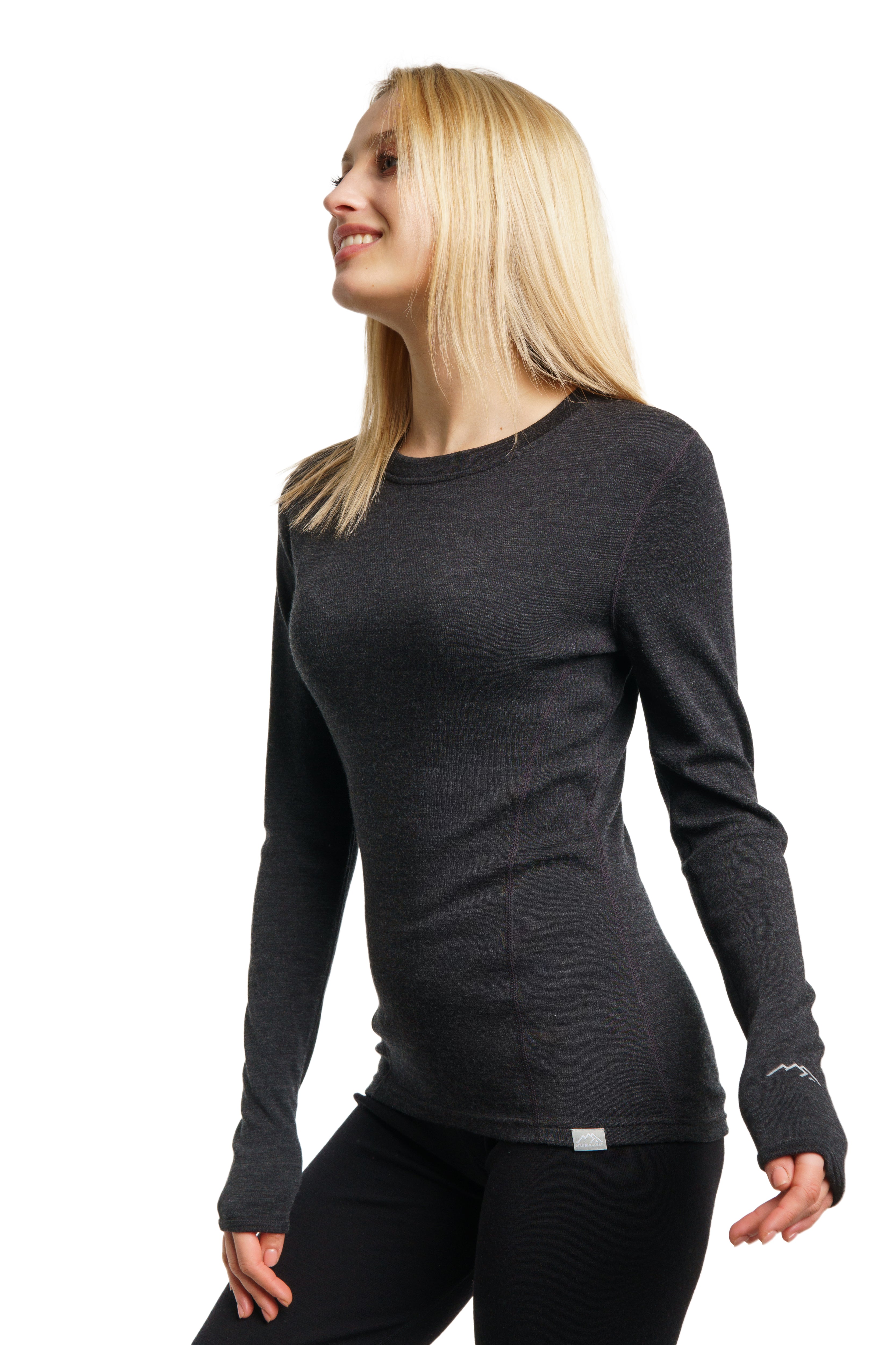 Merino Wool Long Sleeve  Charcoal Grey